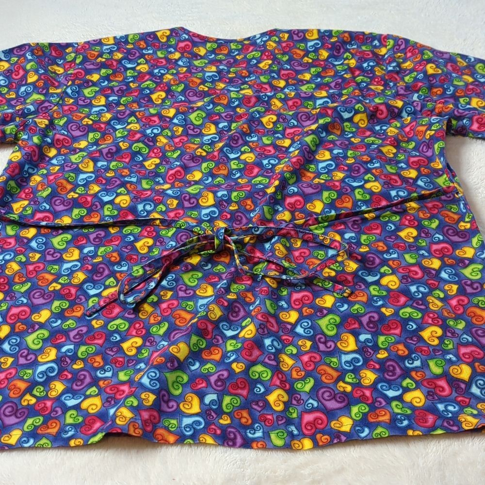 Crazy Scrubs V Neck Pockets Tieback Cotton GUC Size M - Picture 6 of 7